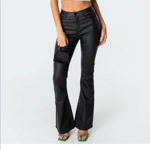 Edikted - sold out - faux leather flare jeans